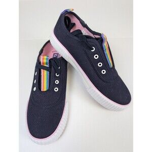 Keds Shoes Navy Kids Teen Lace Up 4.5 M  Rainbow Stripe